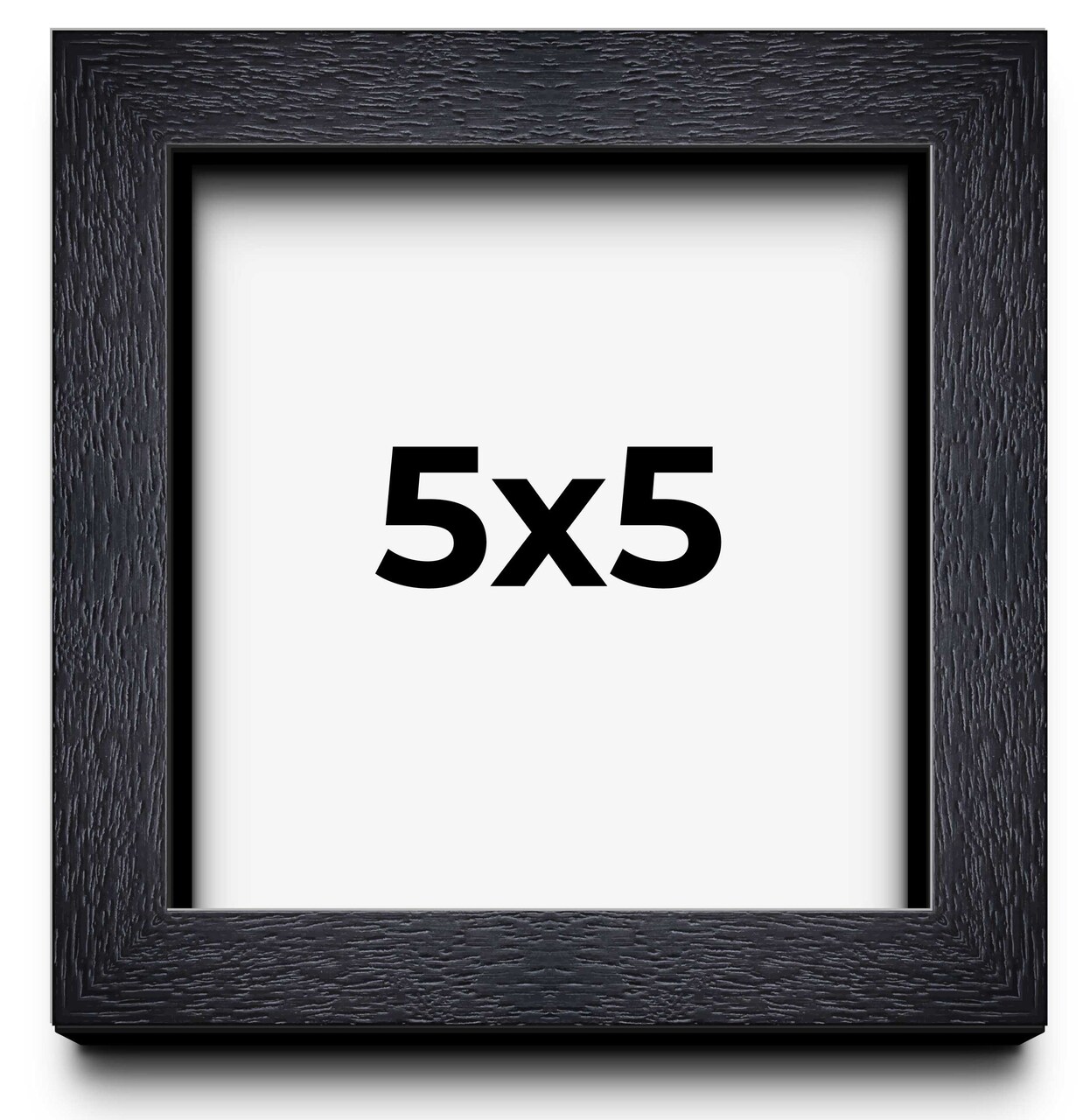 Square Shadow Box 1" Depth Black Picture Frame - UV Acrylic, Backing, Hanging Hardware